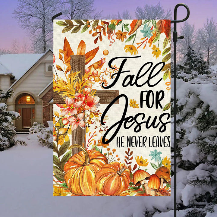 Christianartworkshop Fall for Jesus Autumn Garden Flag with Red Cardinals & Pumpkins - image 9