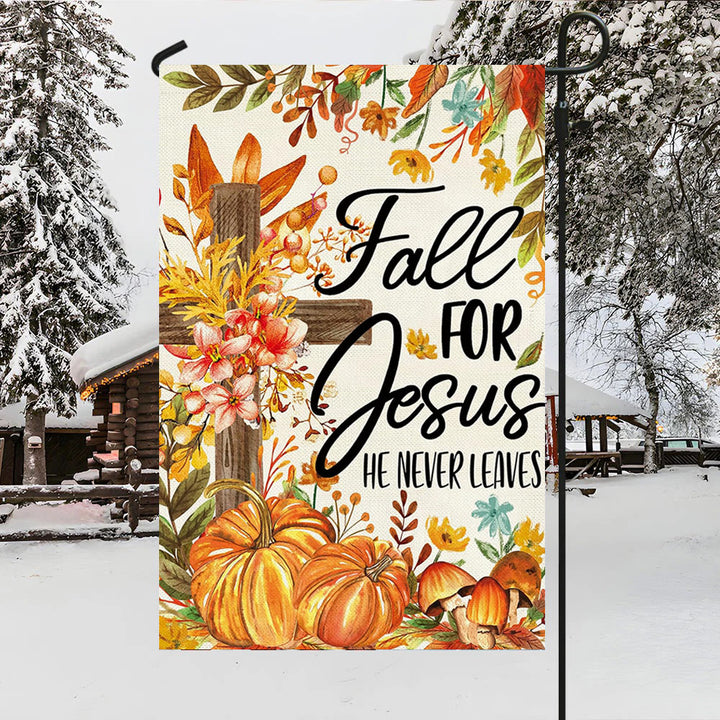 Christianartworkshop Fall for Jesus Autumn Garden Flag with Red Cardinals & Pumpkins - image 10