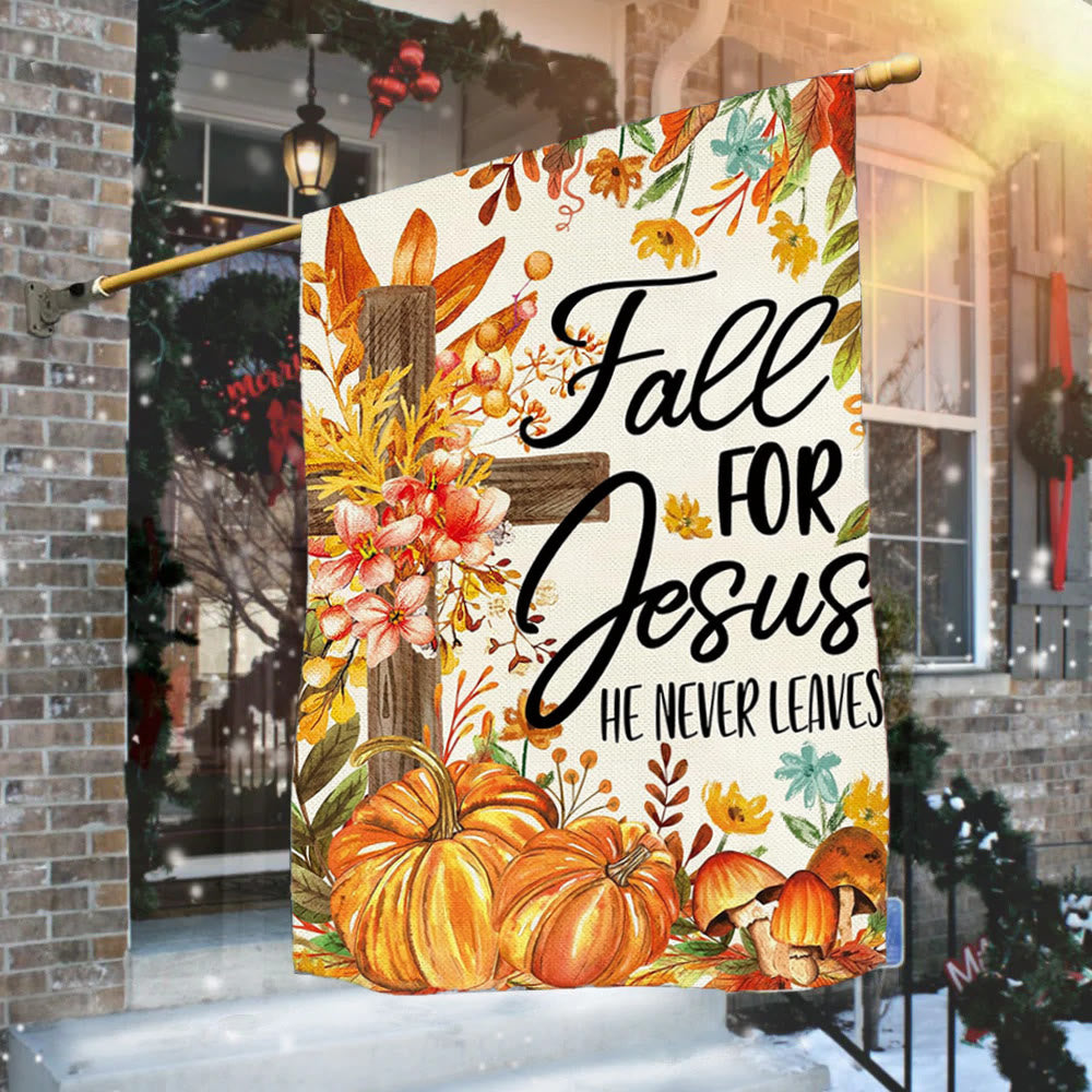 Christianartworkshop Fall for Jesus Autumn Garden Flag with Red Cardinals & Pumpkins - image 8