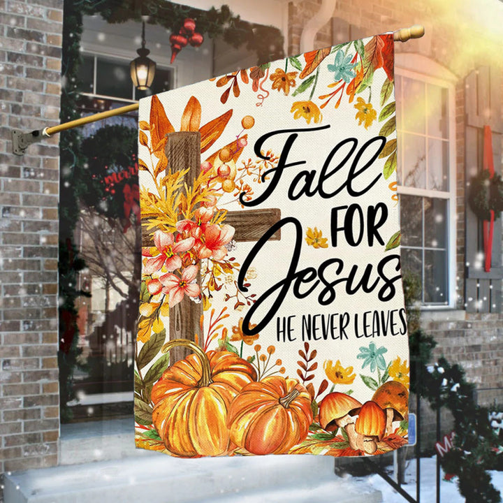 Christianartworkshop Fall for Jesus Autumn Garden Flag with Red Cardinals & Pumpkins - image 8