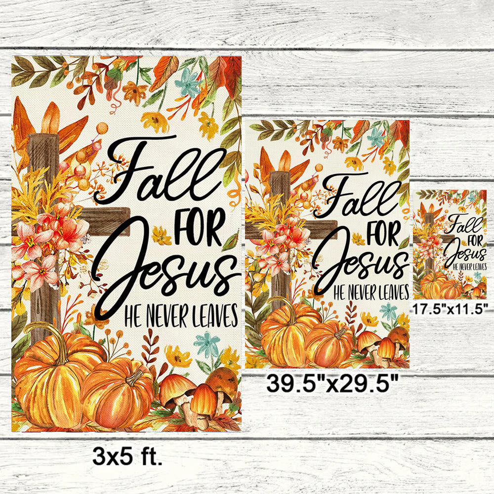 Christianartworkshop Fall for Jesus Autumn Garden Flag with Red Cardinals & Pumpkins - image 12