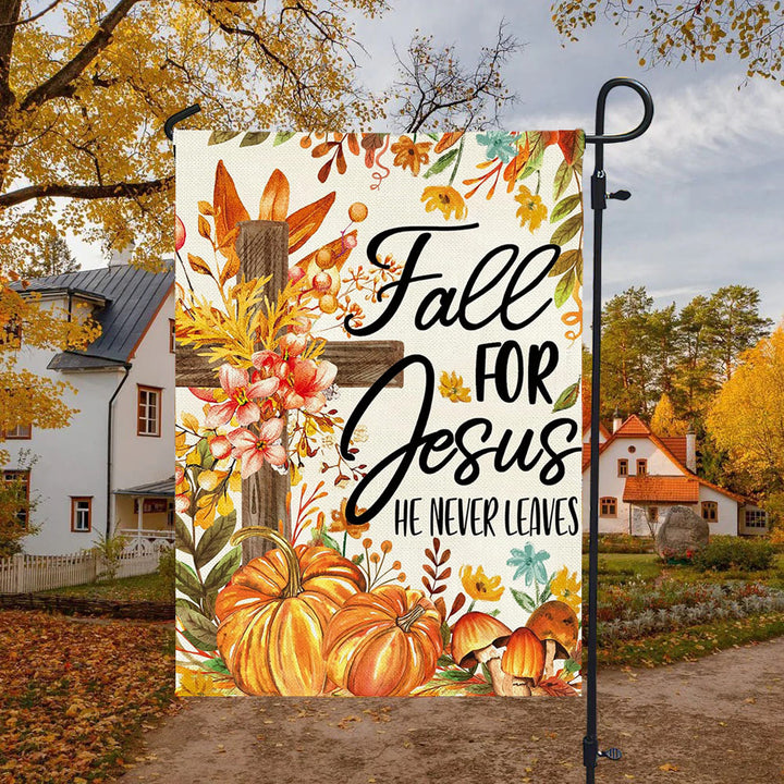 Christianartworkshop Fall for Jesus Autumn Garden Flag with Red Cardinals & Pumpkins - image 11