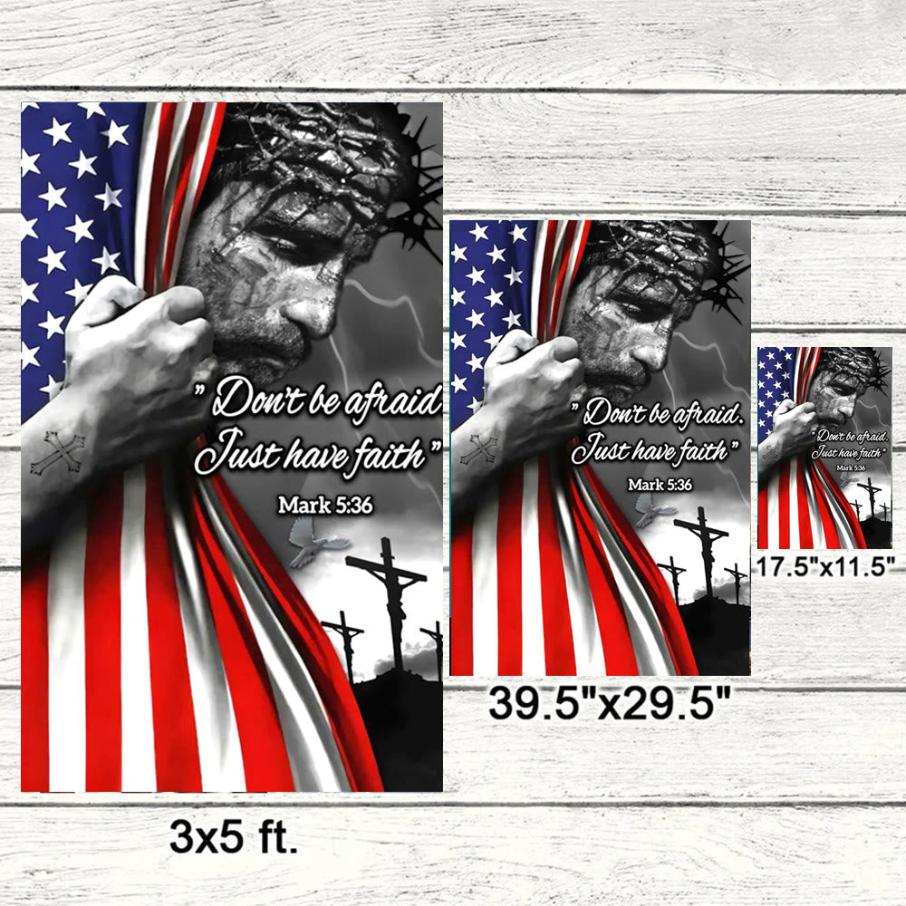 Christianartworkshop American Flag & Crucifixion Scene Garden Flag: Don’t Be Afraid Faith Decor - image 6
