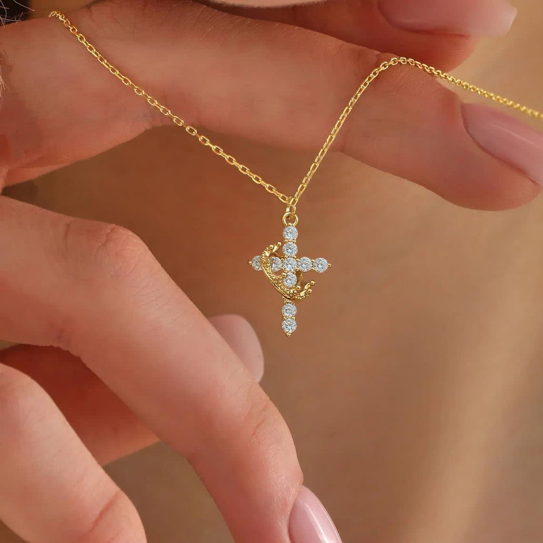 FREE Today: Modern Crowned in Faith Cross Necklace, Earrings - image 3