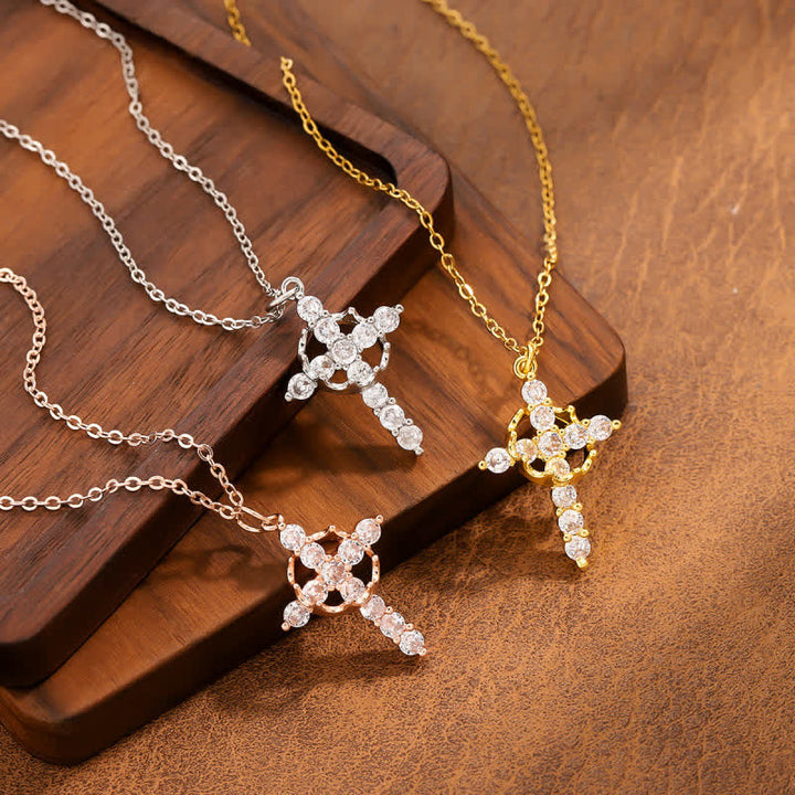 FREE Today: Modern Crowned in Faith Cross Necklace, Earrings - image 4