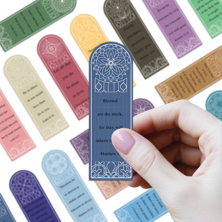 Christianartworkshop Stained Glass Style Colorful Scripture Verse Bookmarks Set of 30 - image 1