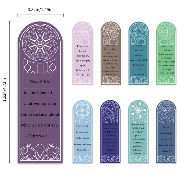 Christianartworkshop Stained Glass Style Colorful Scripture Verse Bookmarks Set of 30 - image 5