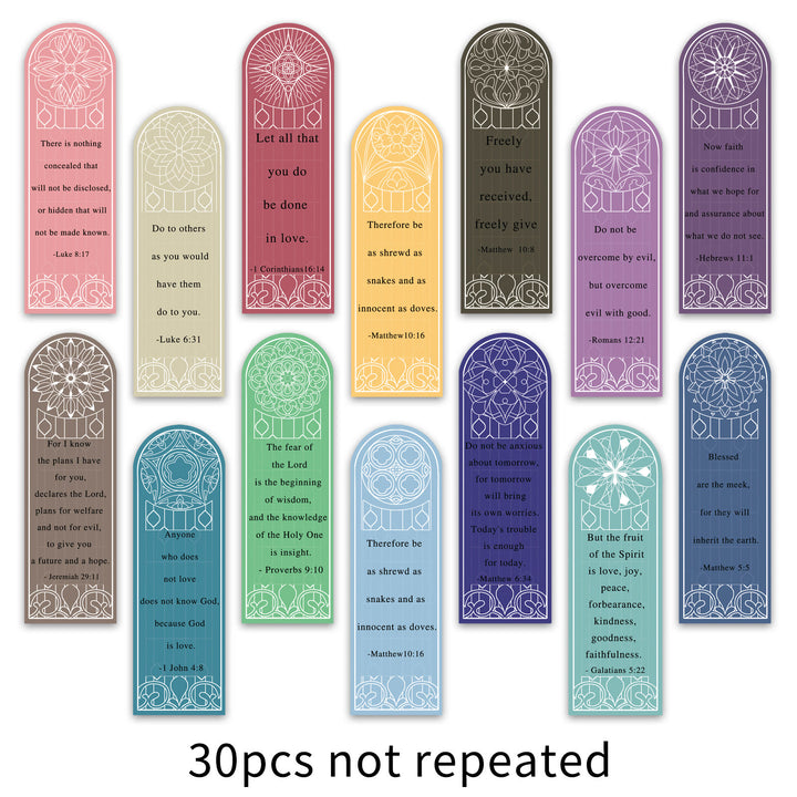 Christianartworkshop Stained Glass Style Colorful Scripture Verse Bookmarks Set of 30 - image 4