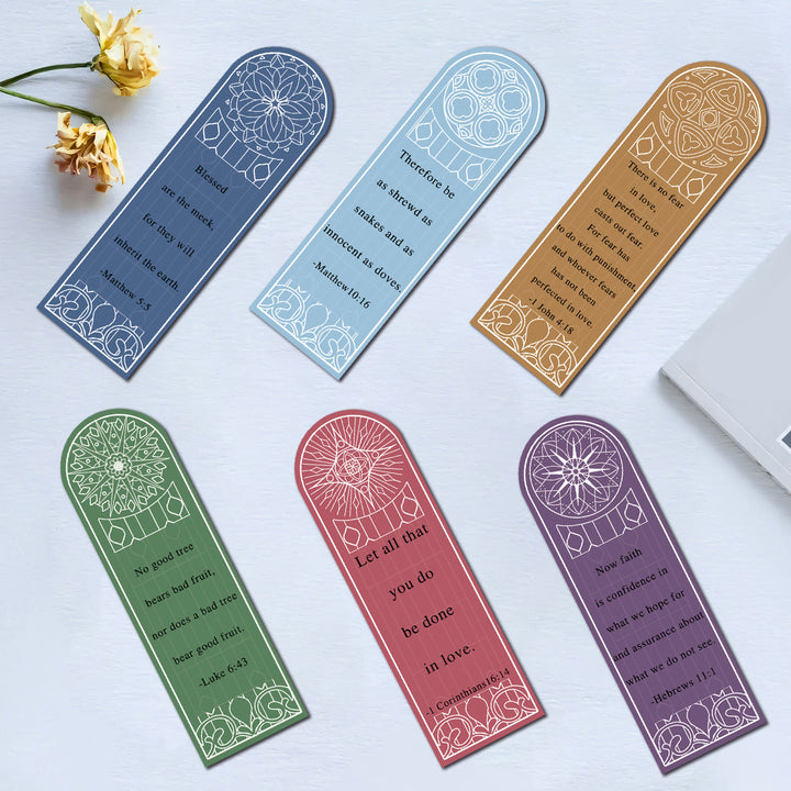 Christianartworkshop Stained Glass Style Colorful Scripture Verse Bookmarks Set of 30 - image 2