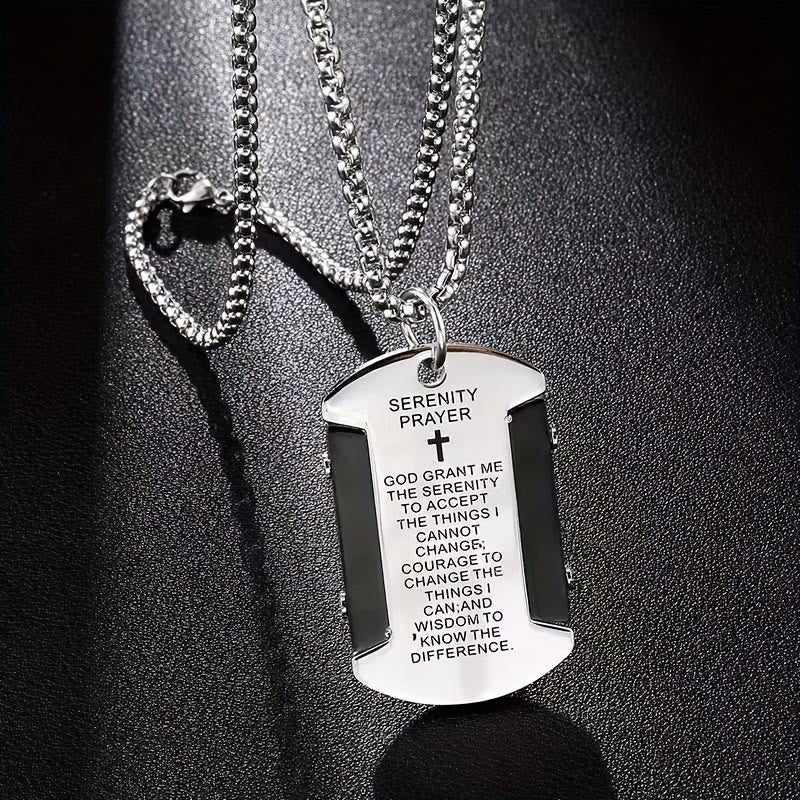 Christianartworkshop Stainless Steel Tri - Color Serenity Prayer Cross Necklace: Timeless Devotion - image 3