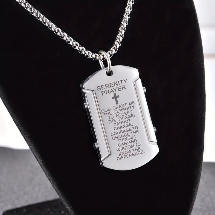 FREE Today: Stainless Steel Tri - Color Serenity Prayer Cross Necklace: Timeless Devotion - image 5