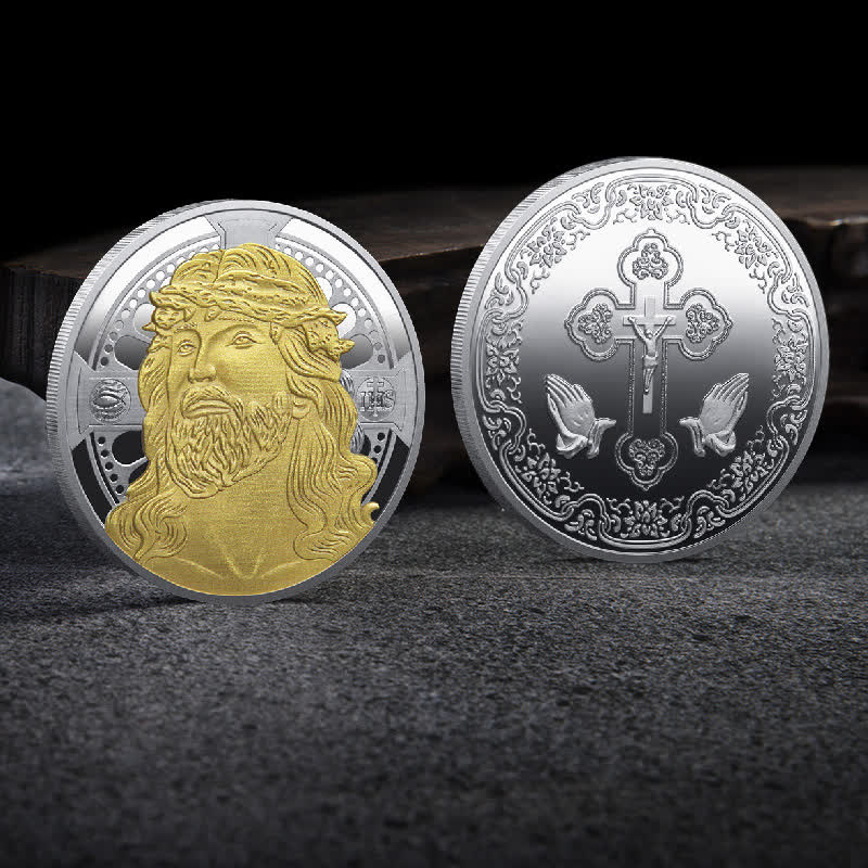 Christianartworkshop Classic Style the Jesus Crown of Thorns Protection Strengthen Connection Coin - Crown of Thorns - image 0