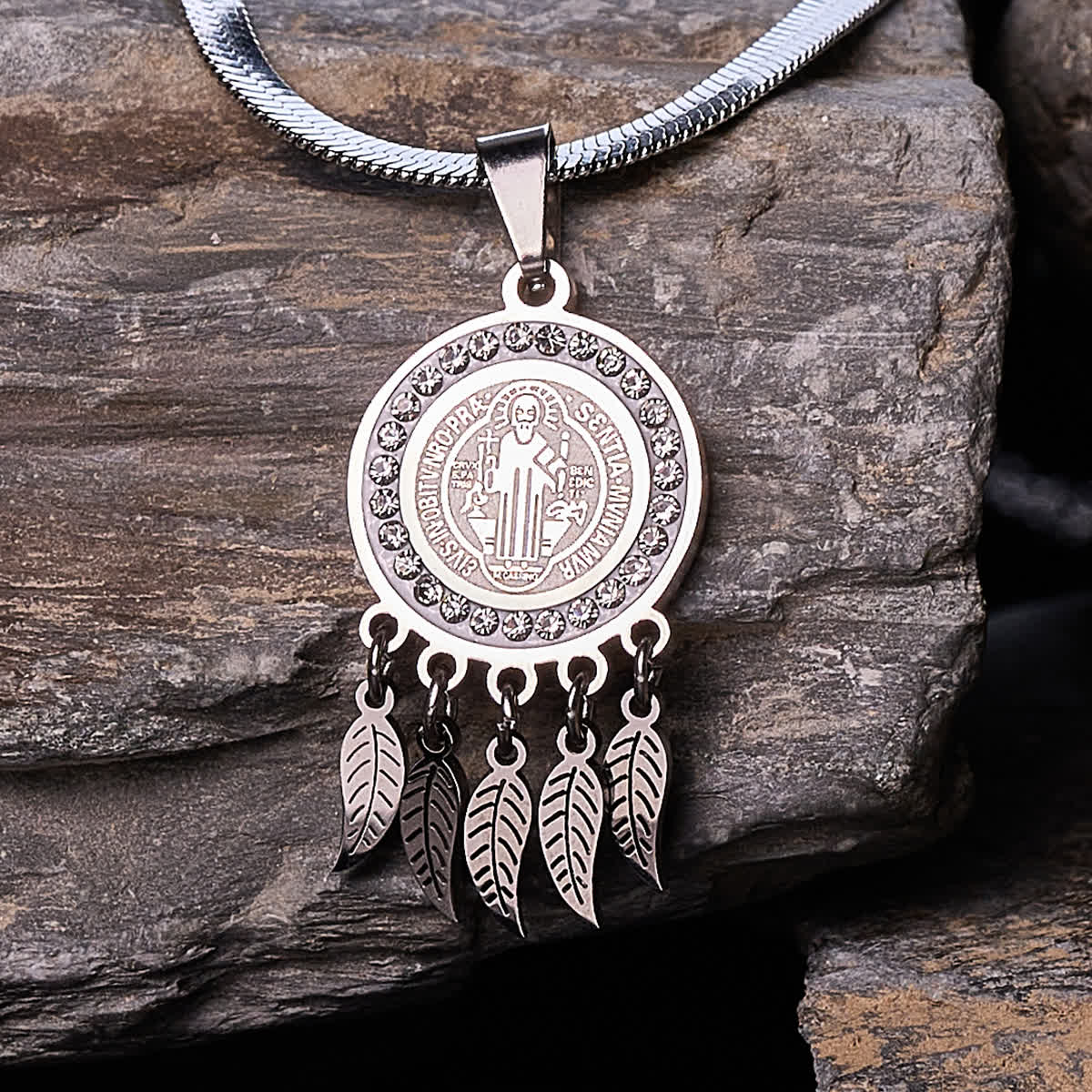 Saint Icon Pendant Necklace with Zircon Accents - Artistic Christian ...