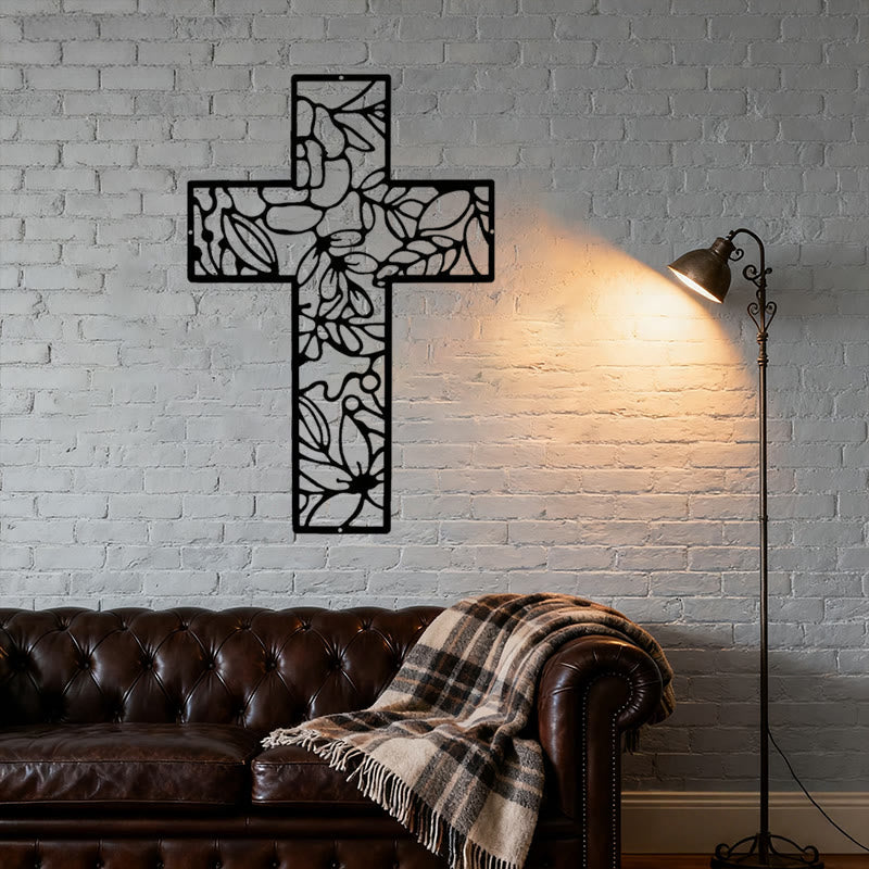 Christianartworkshop Spiritual Praying Hands Heart Cross Black Metal Wall Decor - image 4