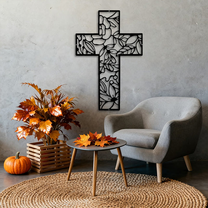 Christianartworkshop Spiritual Praying Hands Heart Cross Black Metal Wall Decor - image 3