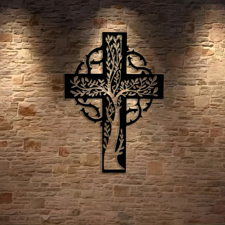Christianartworkshop Rustic Tree of Life Cross Black Metal Wall Decor - image 2