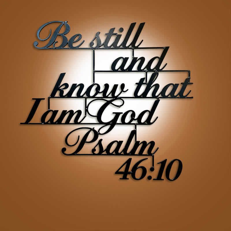 Christianartworkshop Classic Black Psalm 46:10 Metal Wall Decor - Black - 11.81''*10.90''/30*27.6cm - image 0