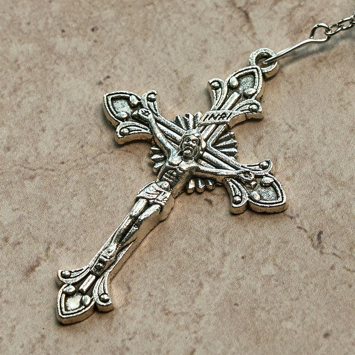 Christianartworkshop Christmas Gift: Crystal-Covered Tricolor Beads & Miraculous Medal Glam Sparkling Rosary - image 14