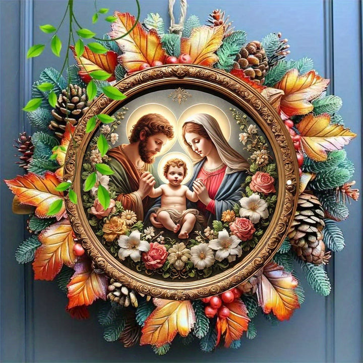 Christianartworkshop Ornate Golden - Framed Holy Family Floral Art Hanging Ornament - image 2