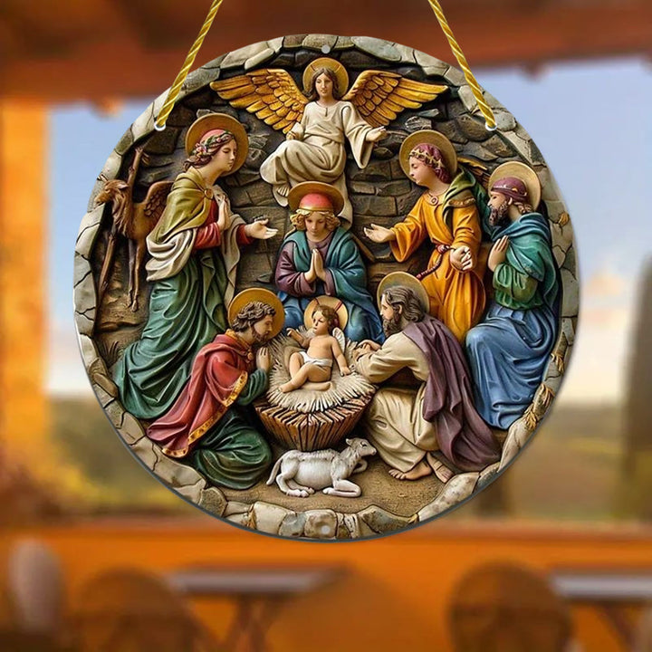 Christianartworkshop Vintage - Inspired Nativity Angels Sculpture Hanging Ornaments - image 3