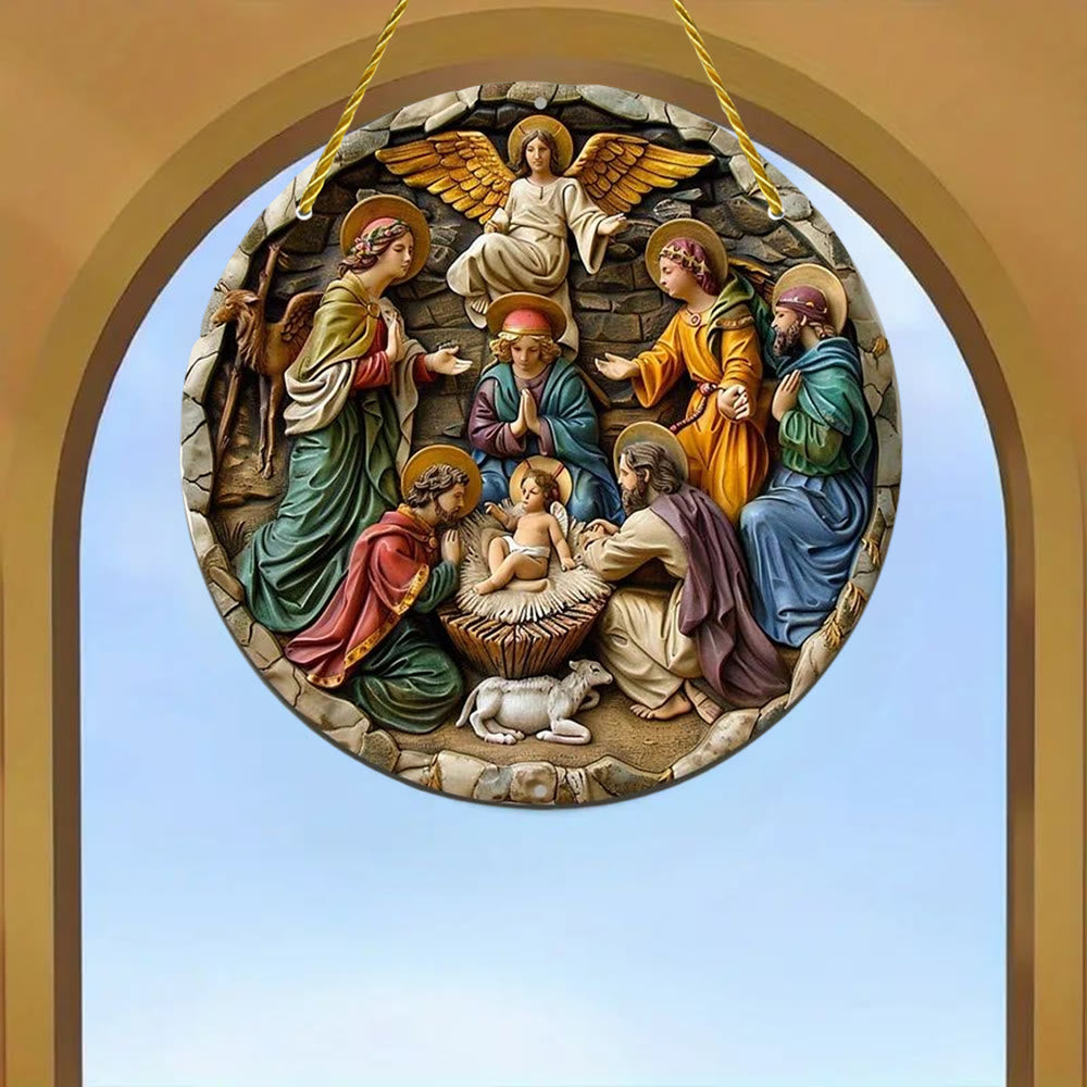 Christianartworkshop Vintage - Inspired Nativity Angels Sculpture Hanging Ornaments - image 2
