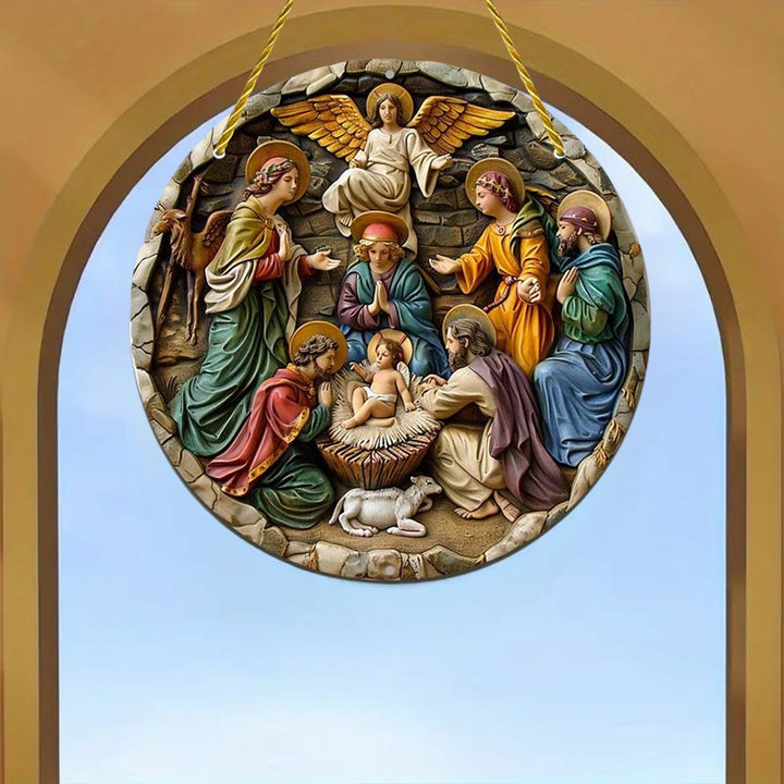 Christianartworkshop Vintage - Inspired Nativity Angels Sculpture Hanging Ornaments - image 2