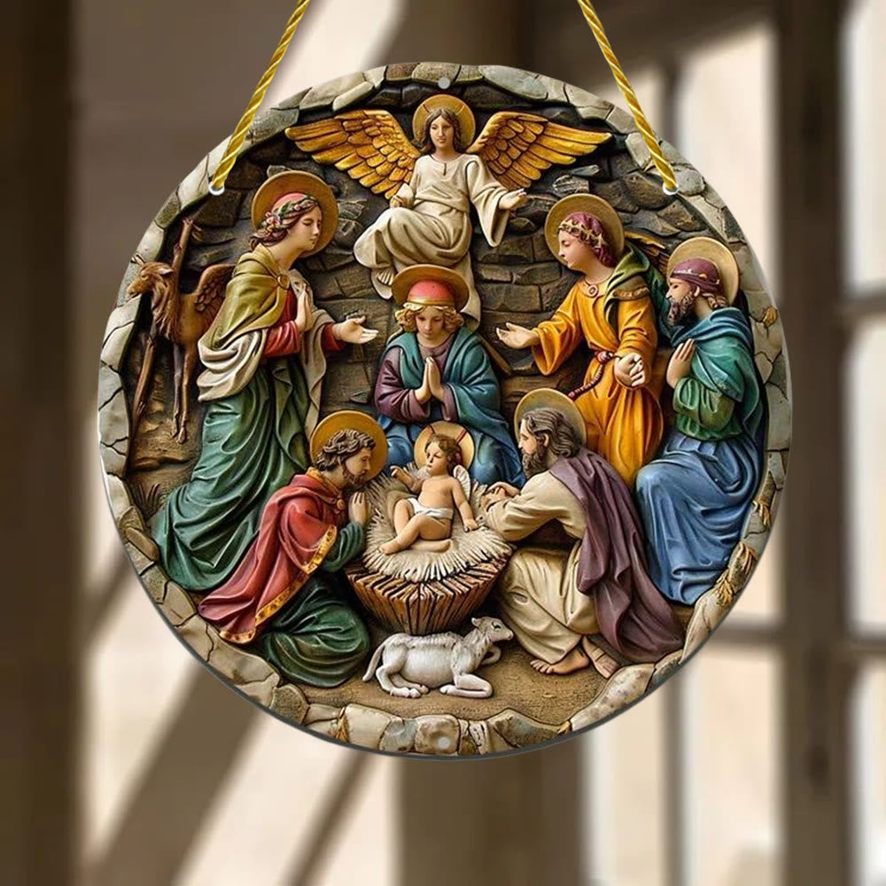 Christianartworkshop Vintage - Inspired Nativity Angels Sculpture Hanging Ornaments - image 4