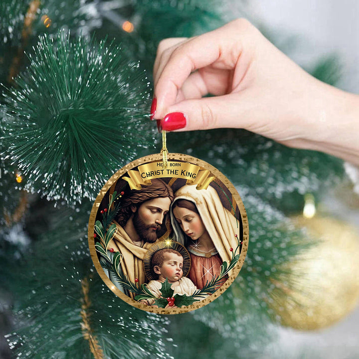 Christianartworkshop Golden - Framed Classic Holy Family Christmas Ornaments - image 2