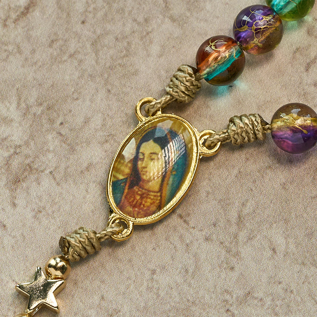 Festive Joy Colorful Clear Beads and Star Accents Christmas Rosary: Follow the Holy Light - image 9