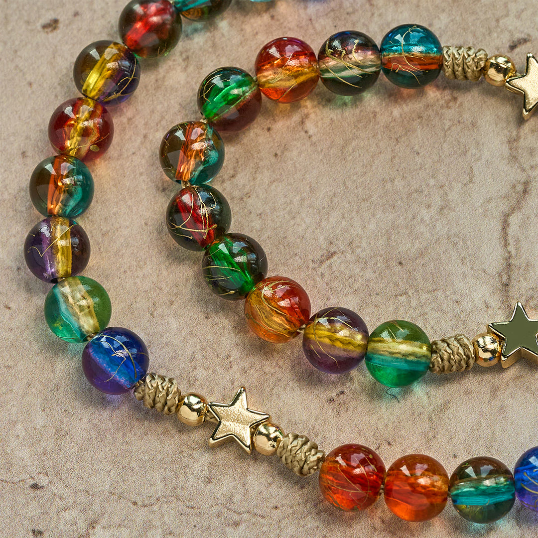 Festive Joy Colorful Clear Beads and Star Accents Christmas Rosary: Follow the Holy Light - image 8