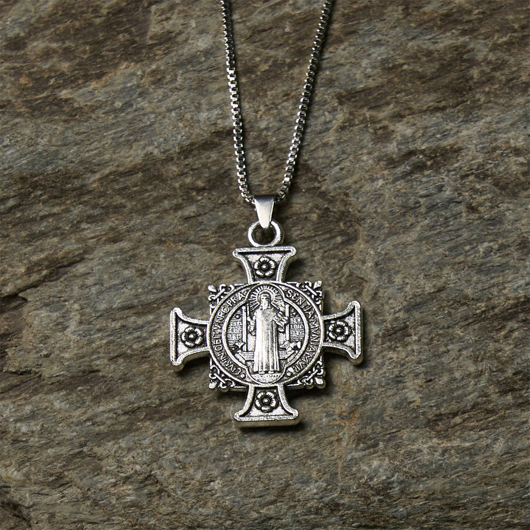 FREE Today: Saint Benedict Protection Medal Cross Pendant Necklace - image 2