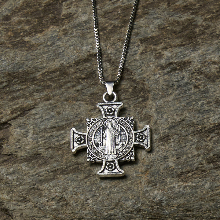 FREE Today: Saint Benedict Protection Medal Cross Pendant Necklace - image 2