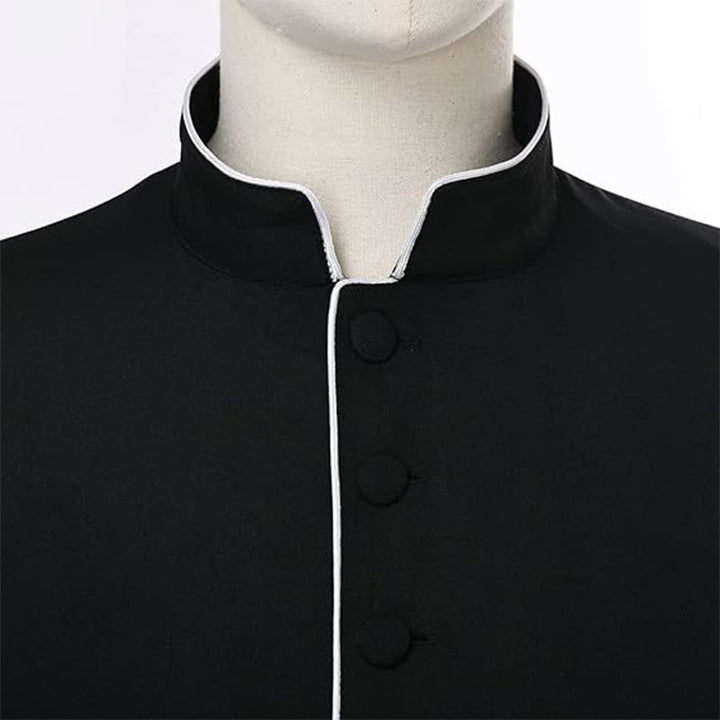 Christianartworkshop Medieval Style Black Clergy Robe Cassock in Assorted Colors & Cross Detailing - image 4