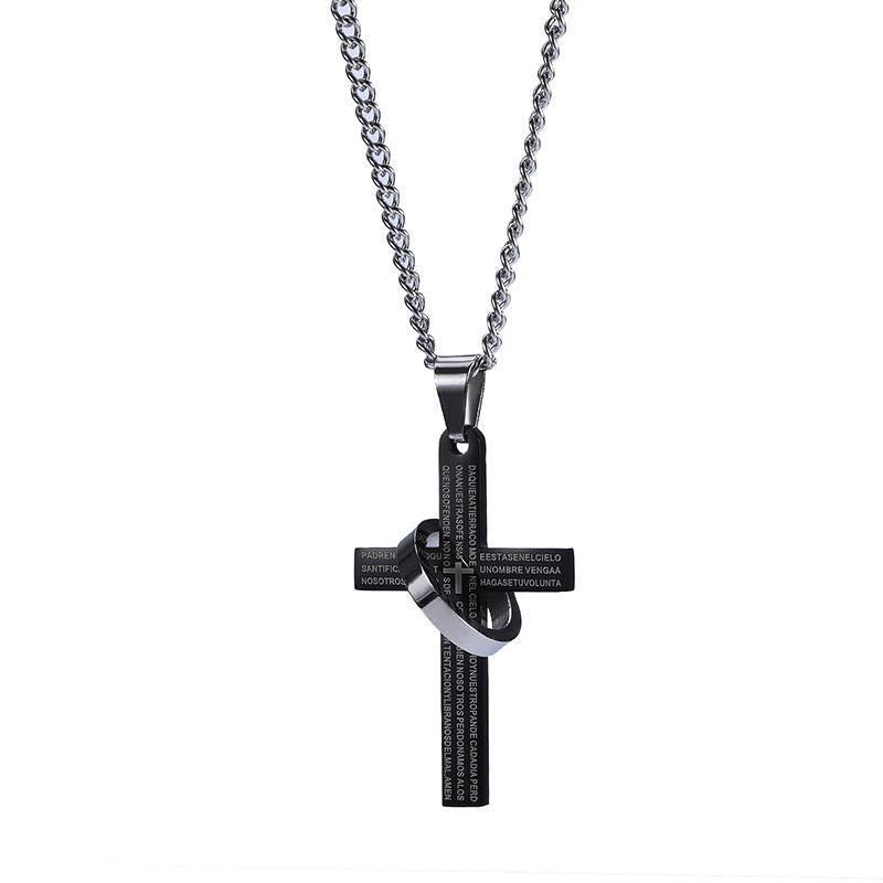 Christianartworkshop Lord's Prayer with Spinner Ring Cross Pendant Necklace: Bold Style Sacred Meaning - image 5