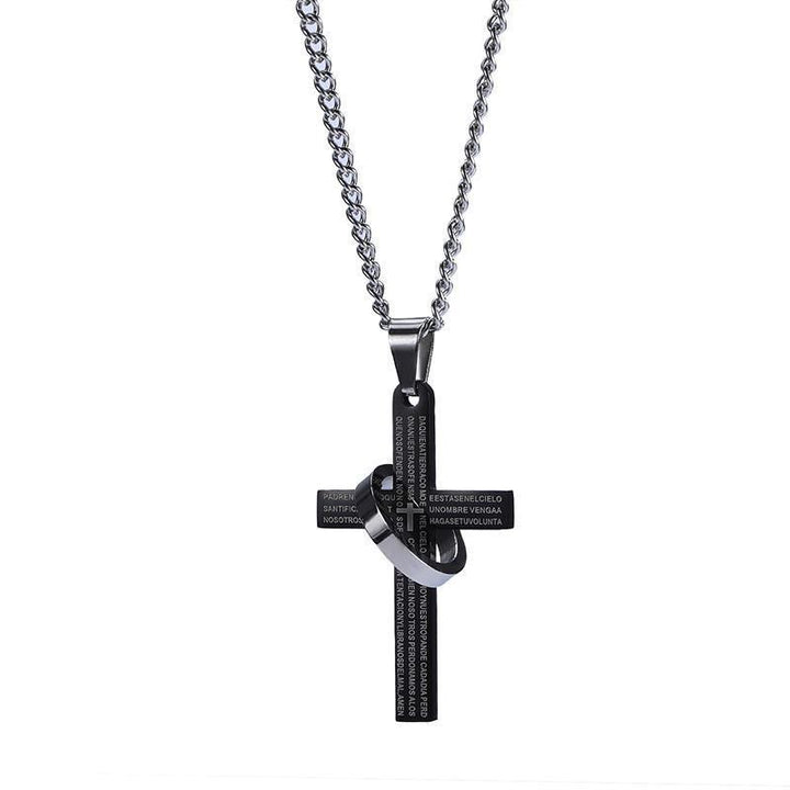 Christianartworkshop Lord's Prayer with Spinner Ring Cross Pendant Necklace: Bold Style Sacred Meaning - image 5
