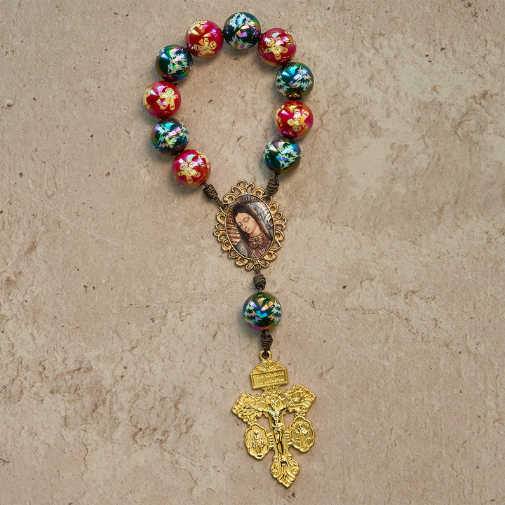 Christianartworkshop Christmas Devotion Red Green Holiday Beads Pocket Rosary - image 7
