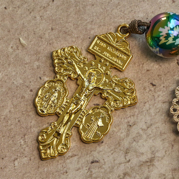 Christianartworkshop Christmas Devotion Red Green Holiday Beads Pocket Rosary - image 10
