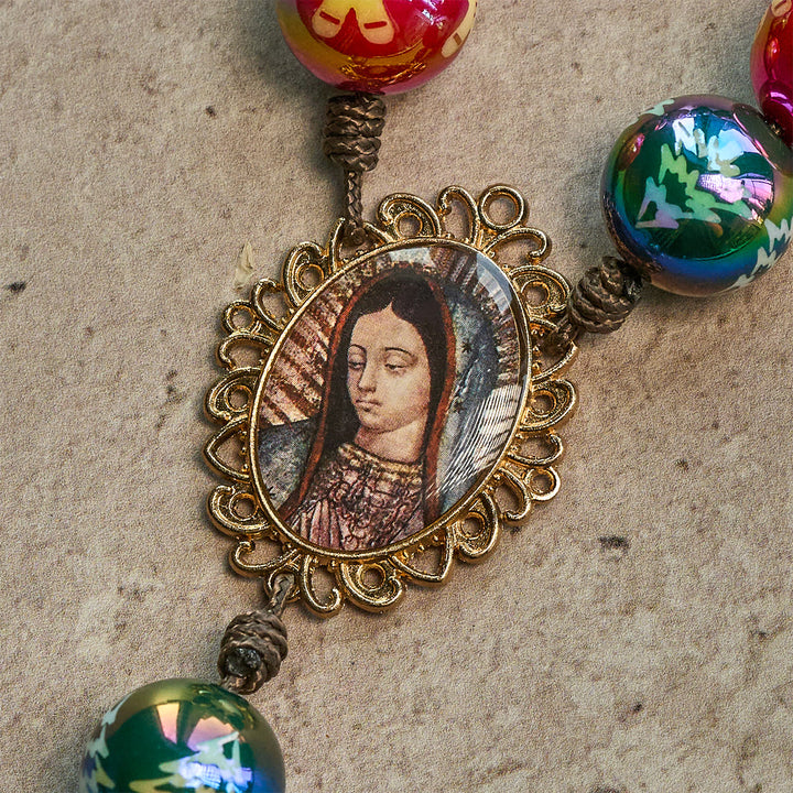 Christianartworkshop Christmas Devotion Red Green Holiday Beads Pocket Rosary - image 9