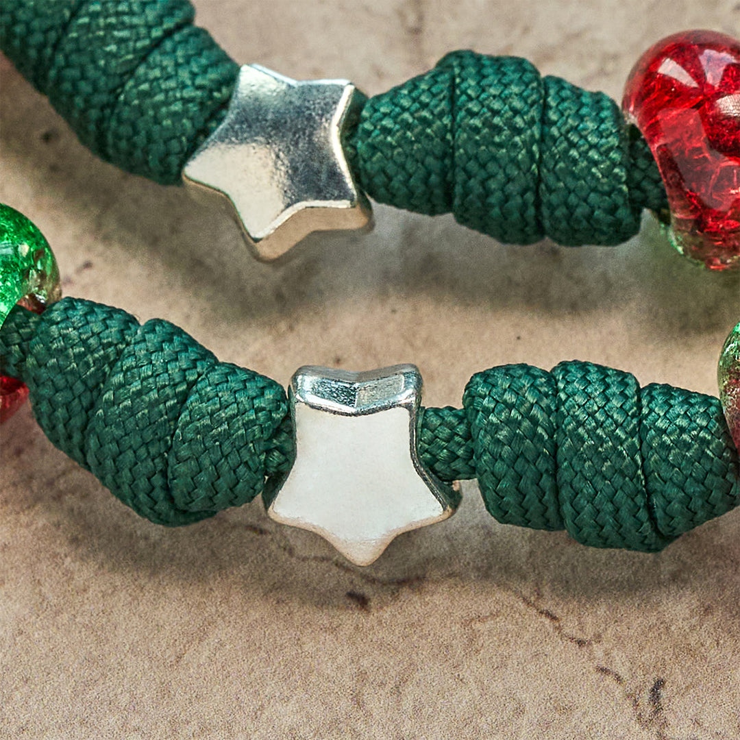 Christianartworkshop Holy Family Blessing Christmas Paracord Rosary with Glossy Red Green Beads - image 11