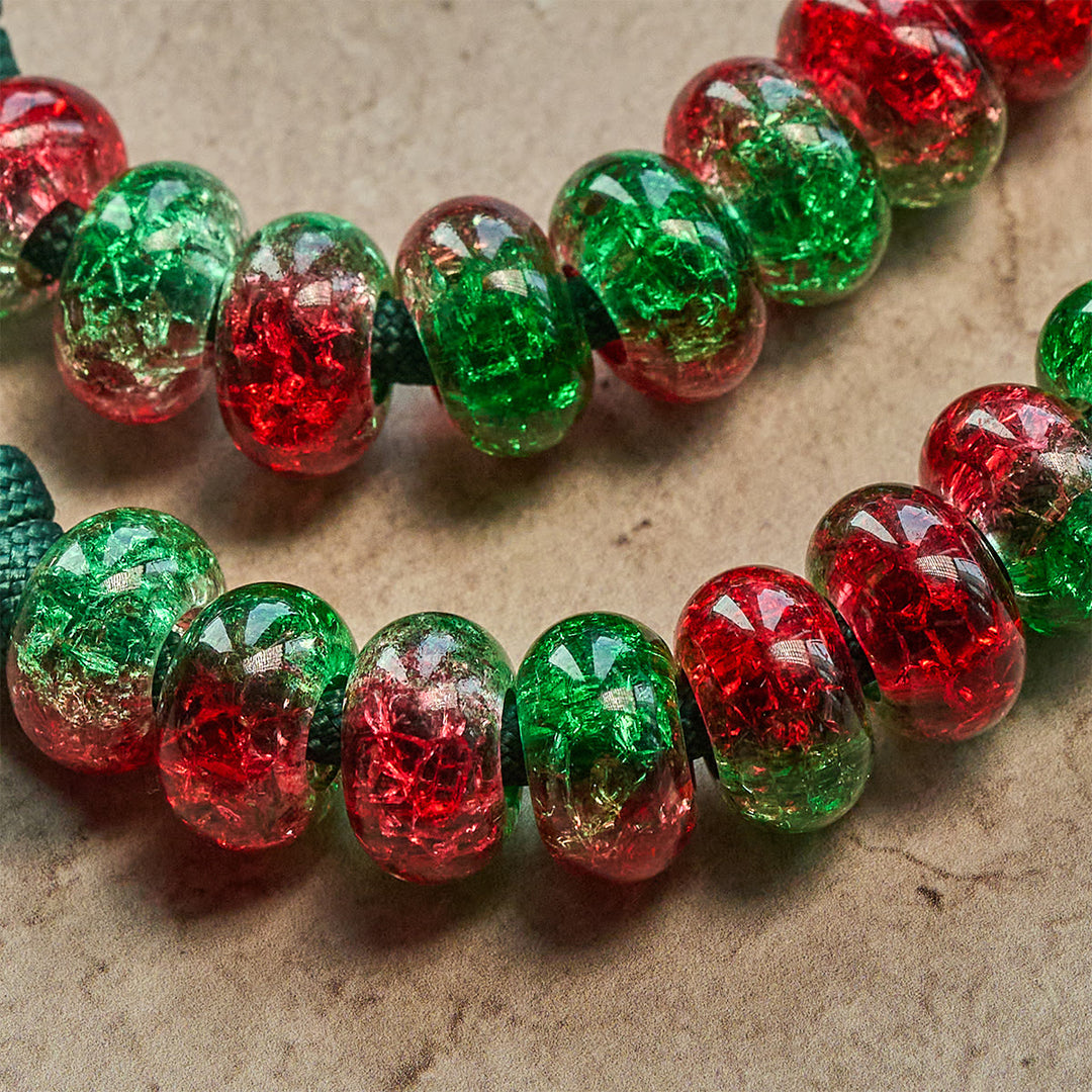Christianartworkshop Holy Family Blessing Christmas Paracord Rosary with Glossy Red Green Beads - image 12