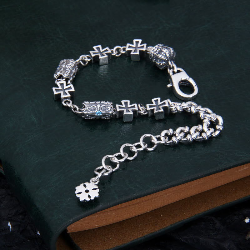 Christianartworkshop Classic 925 Sterling Silver Cross Bracelet