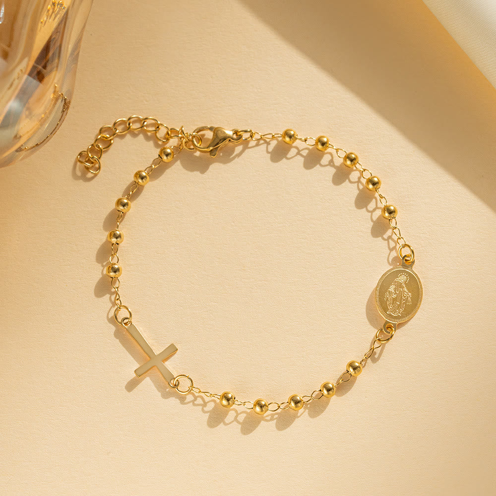 Christianartworkshop Our Lady's Blessings of Slim Rosary-Style Necklace, Bracelet - Bracelet - image 3