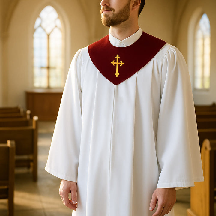 Christianartworkshop Divine Clergy Robe for Religious Services - Cross Accent Yoke - image 20