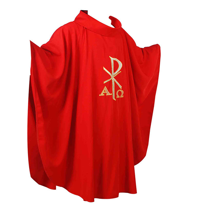 Christianartworkshop Ceremonial Chasuble - Multiple Colors & Sacred Religious Designs - Red - One Size FIts Most - image 1