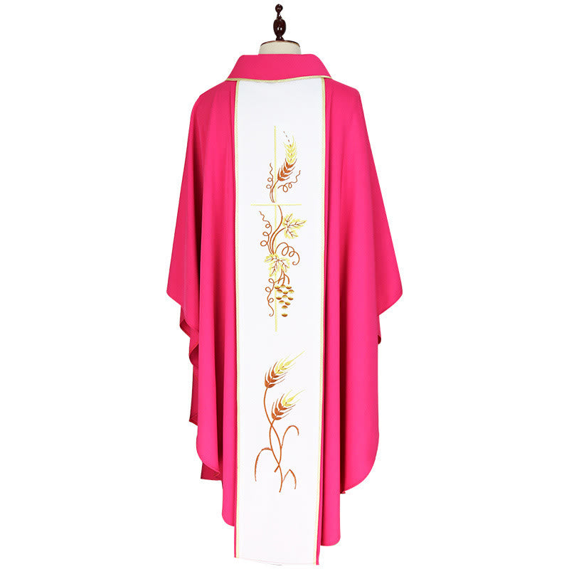 Christianartworkshop Vibrant Pink Chasuble with White Panel & Sacred Heart Motif - image 1
