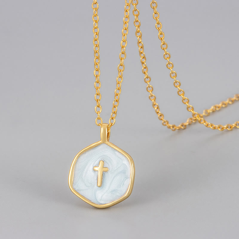 Christianartworkshop Geometric Cross Pendant Necklace in Pastel Hues - image 7