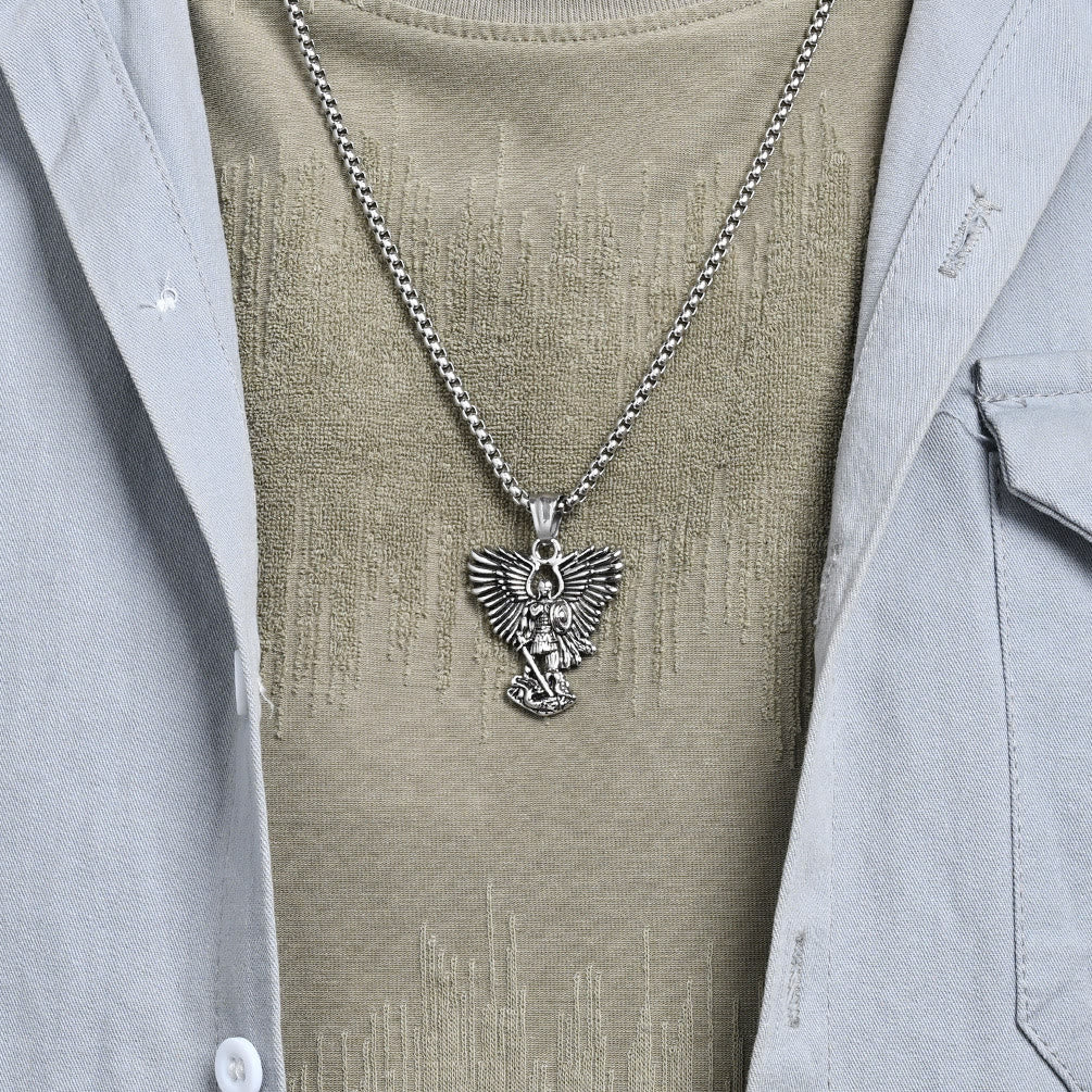 FREE Today: Multi - Color Streetwear - Style Angel Warrior Pendant Necklace - image 2