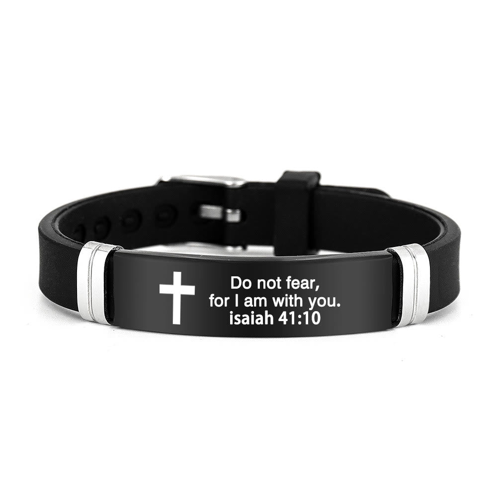 Christianartworkshop Multi - Styled Motivational Cross Bracelet with Bible Verses - Black 41:10 - image 15