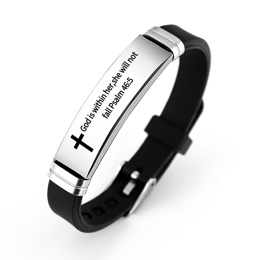 Christianartworkshop Multi - Styled Motivational Cross Bracelet with Bible Verses - Silver 46:5 - image 6