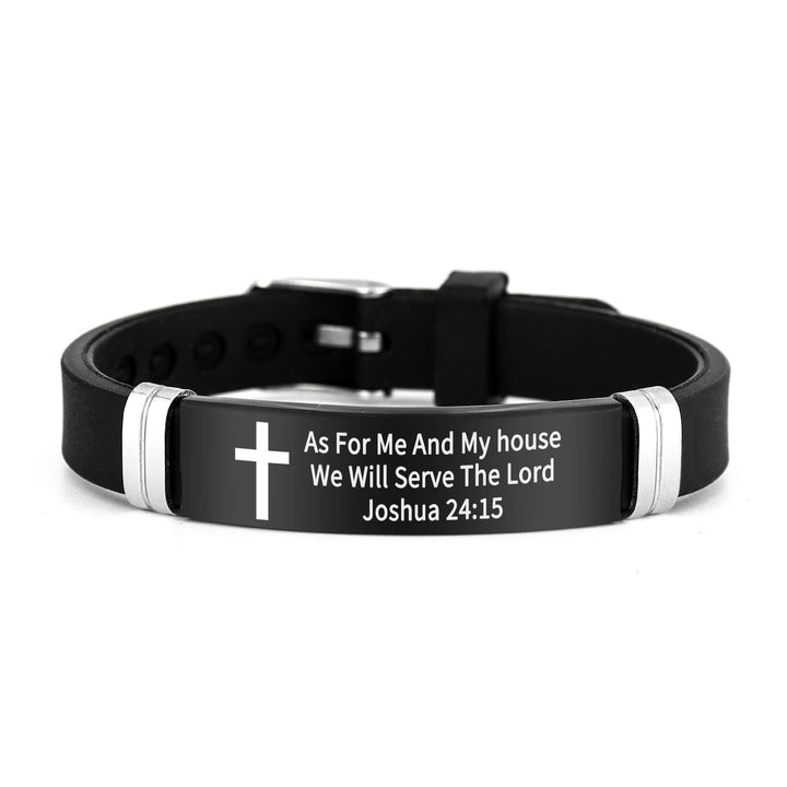 Christianartworkshop Multi - Styled Motivational Cross Bracelet with Bible Verses - Black 24:15 - image 25